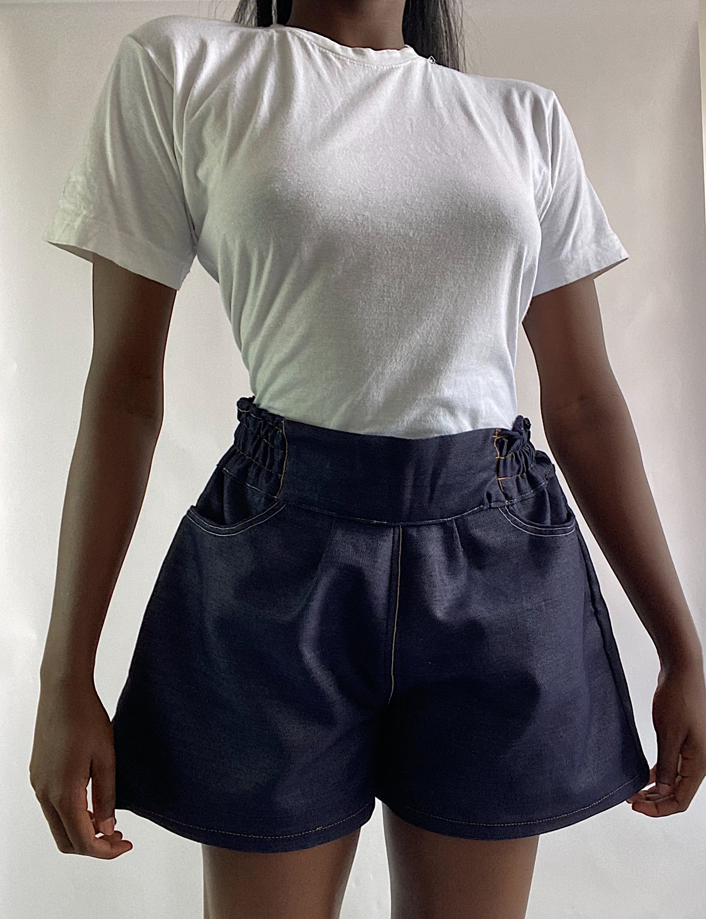 Structured Denim Short