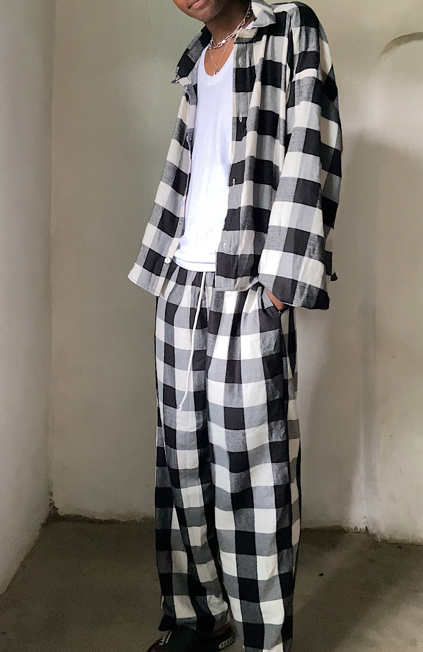 Men’s Monochrome Plaid Pants