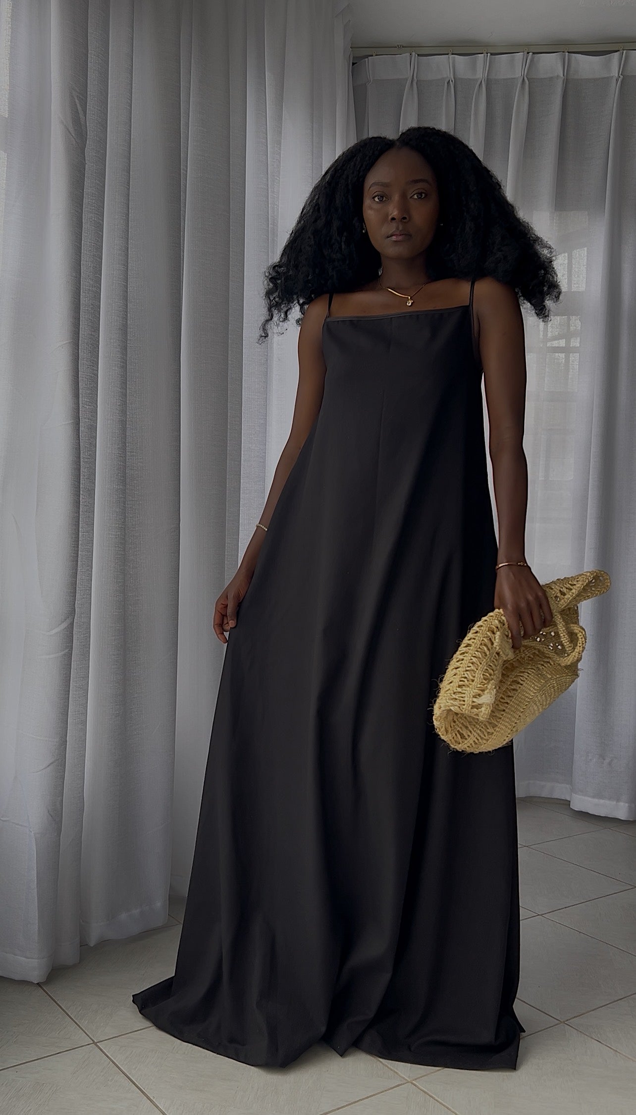 Isla Linen Dress - Black