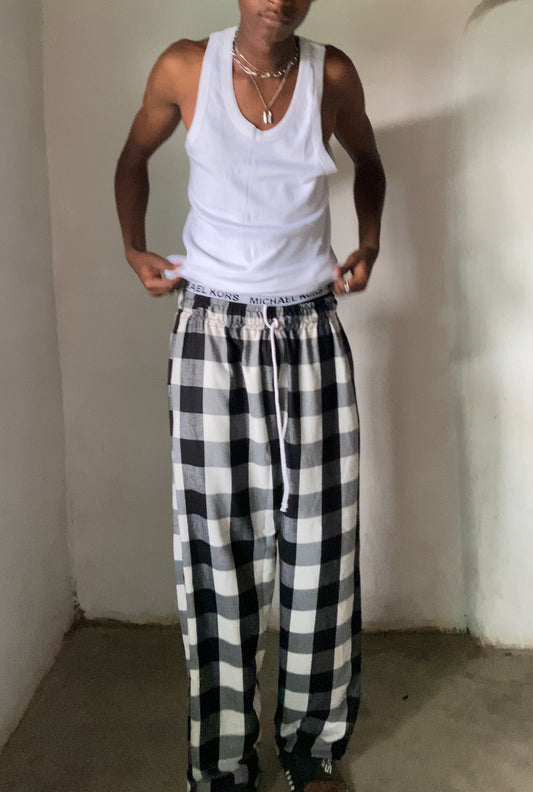 Men’s Monochrome Plaid Pants