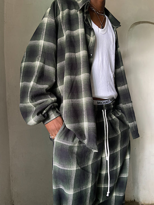 Men’s Forest Plaid Oversized Shirt