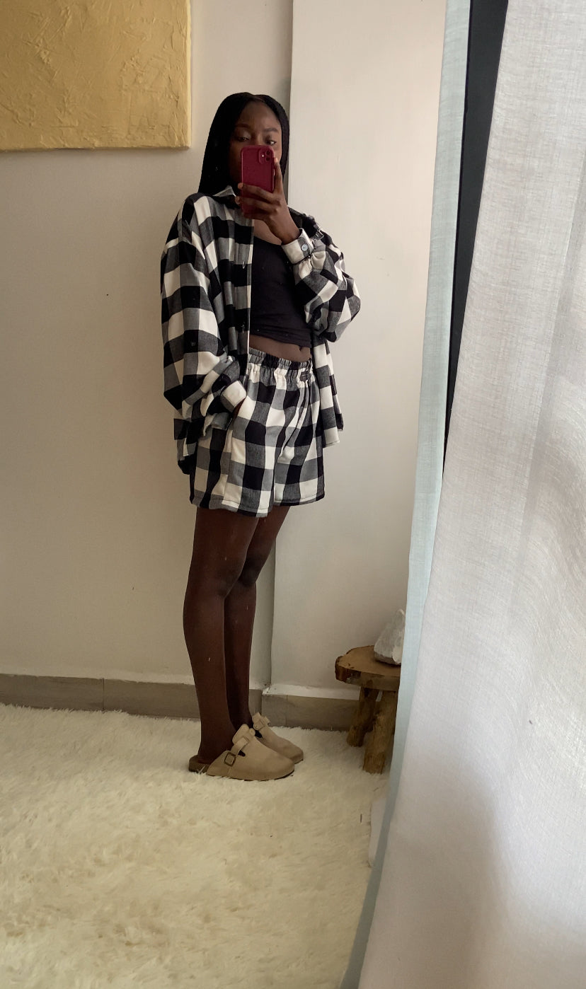 Monochrome Plaid Shorts