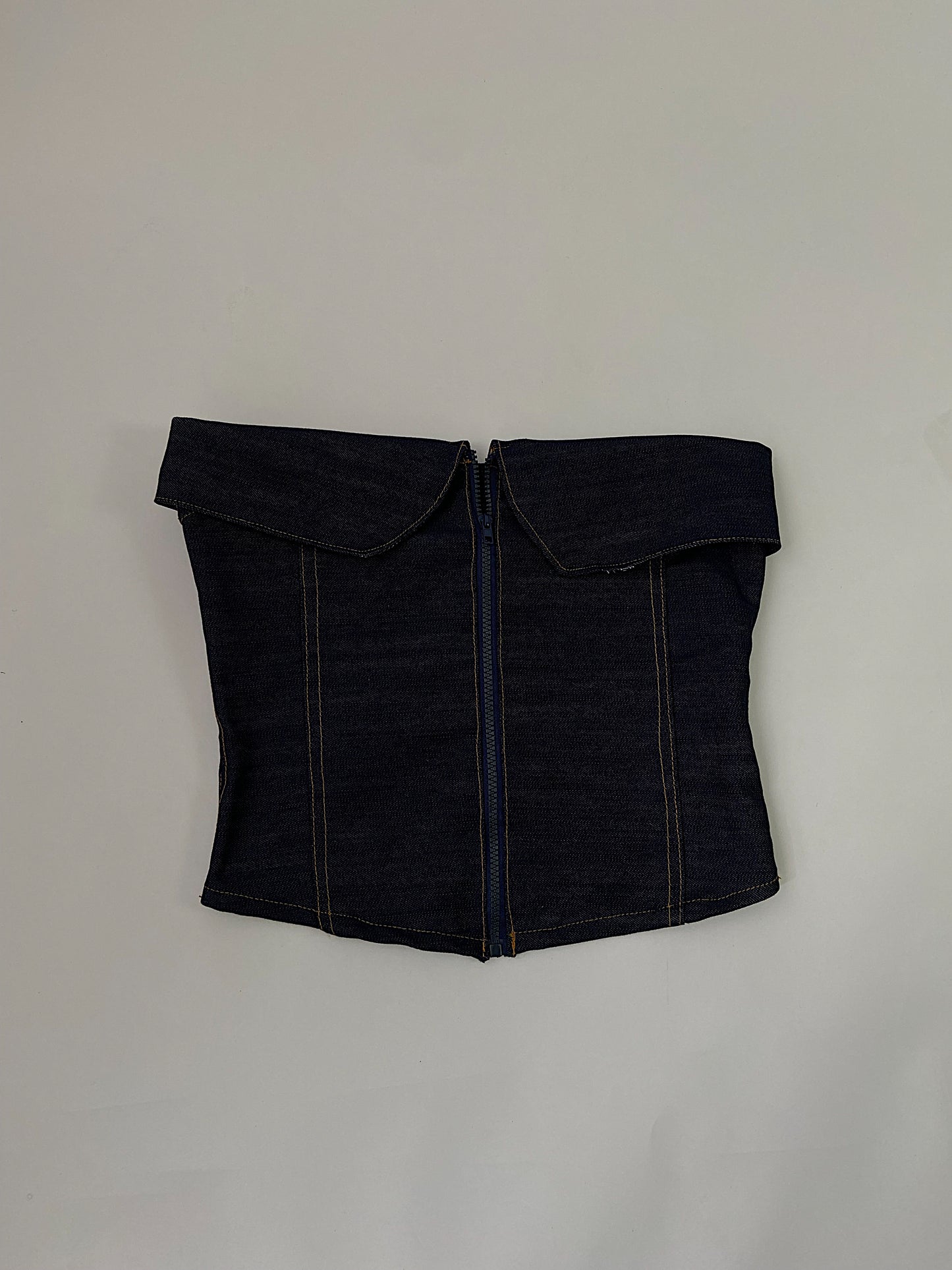 Structure Off-Shoulder Denim Top