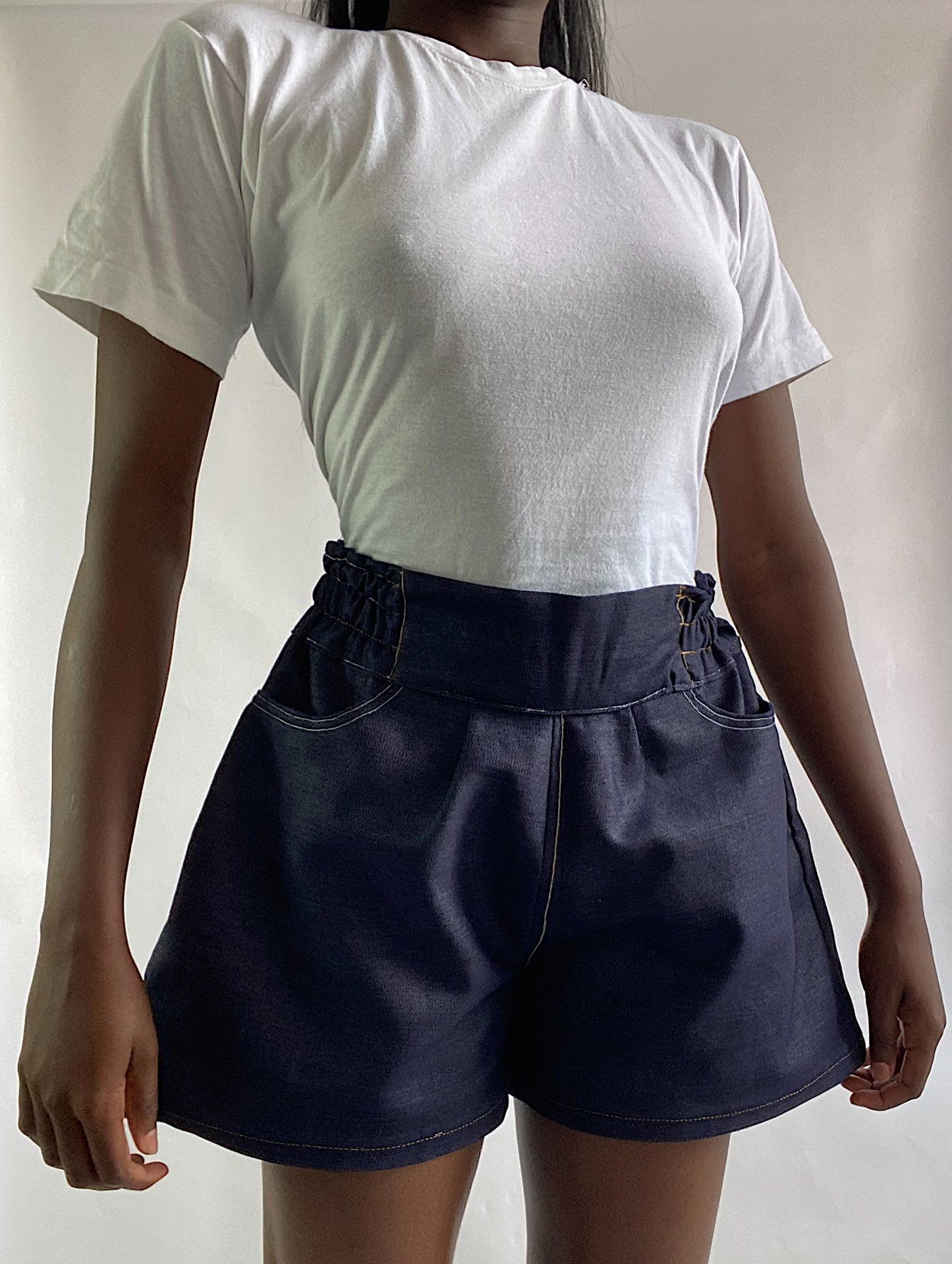 Structured Denim Short
