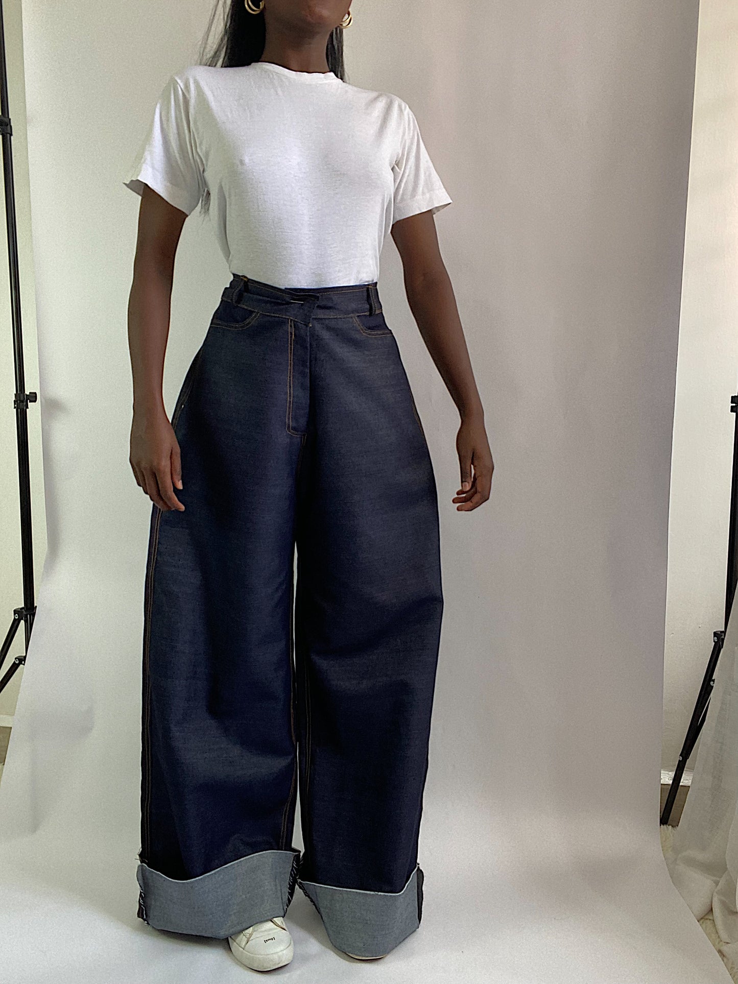 The structure Wide-Leg Denim Pants