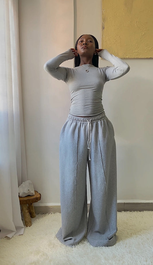 Crimson Mist Long Sleeved Tshirt-Grey