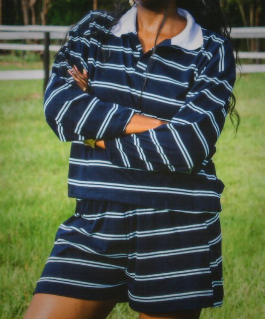 Midnight stripe oversized sweatshirt