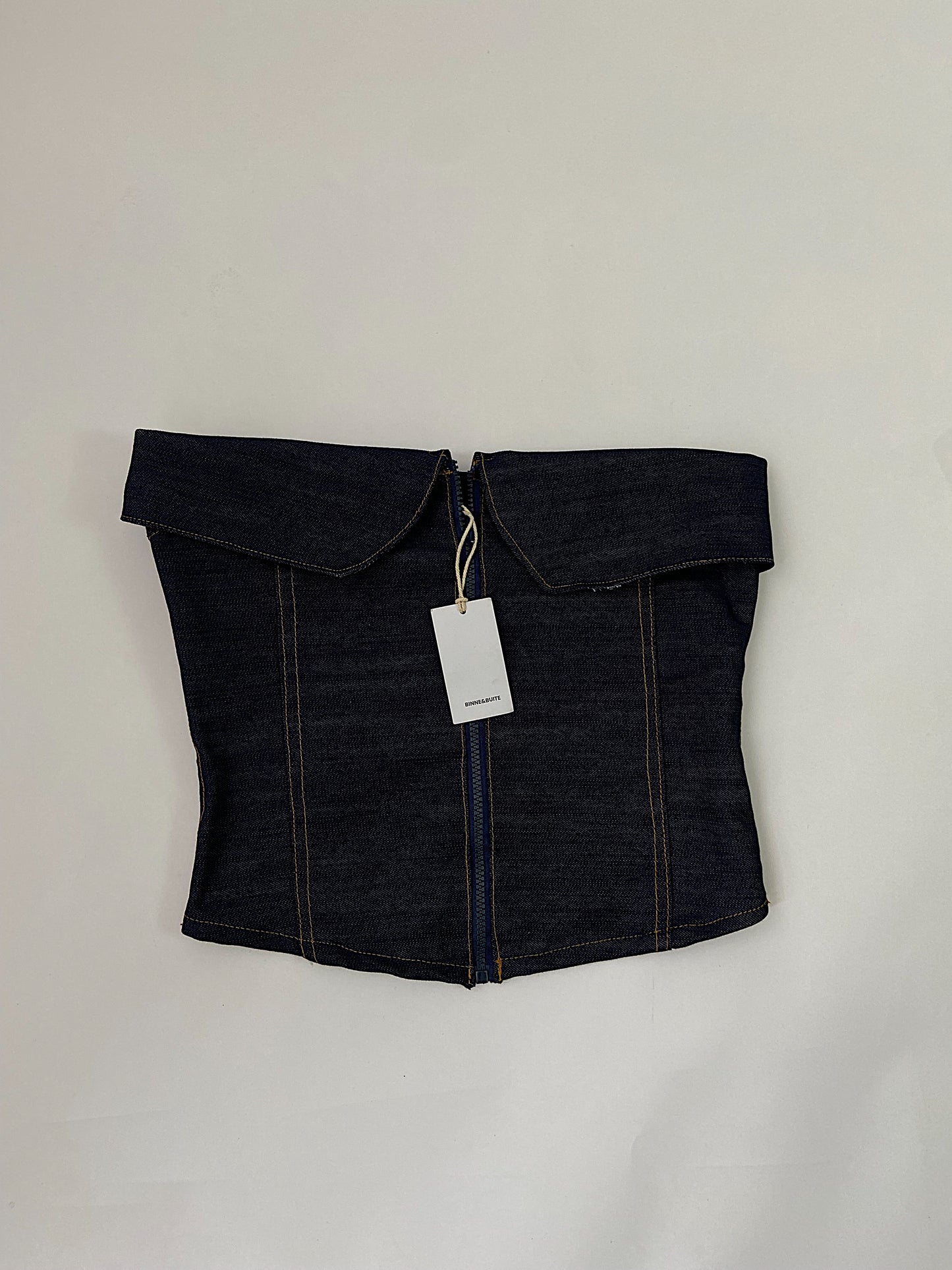 Structure Off-Shoulder Denim Top
