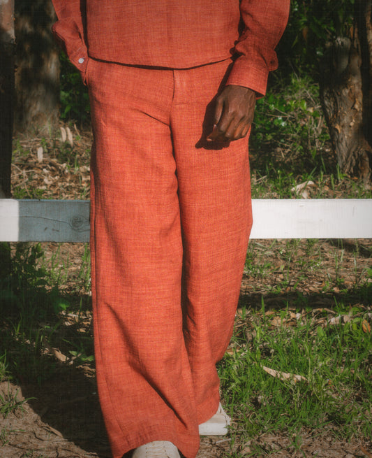 Dust rose linen trousers