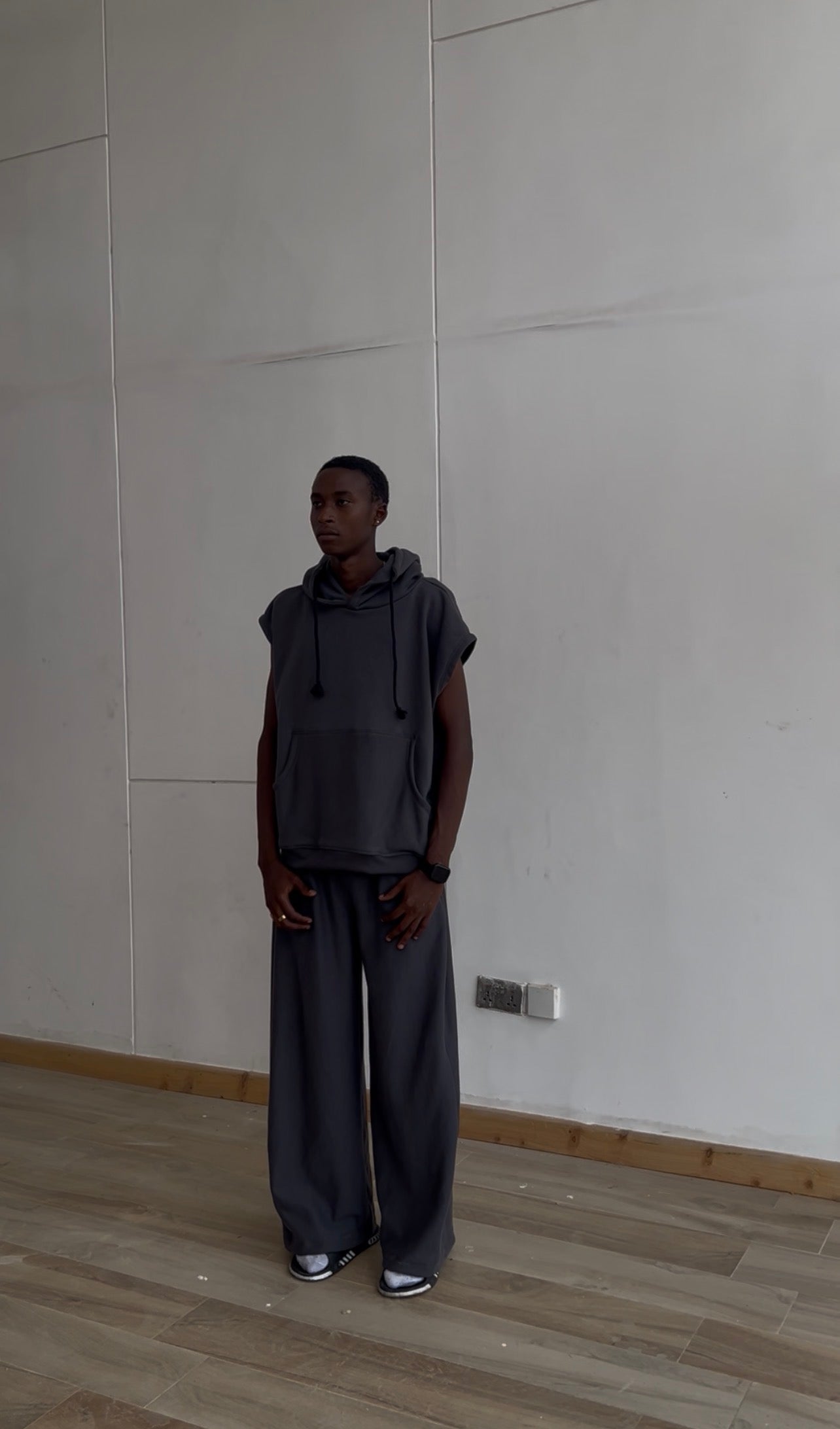 Charcoal wide leg pants