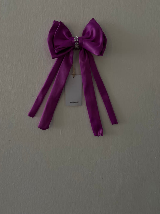 Rose Purple Four Ribbons Hair Bow