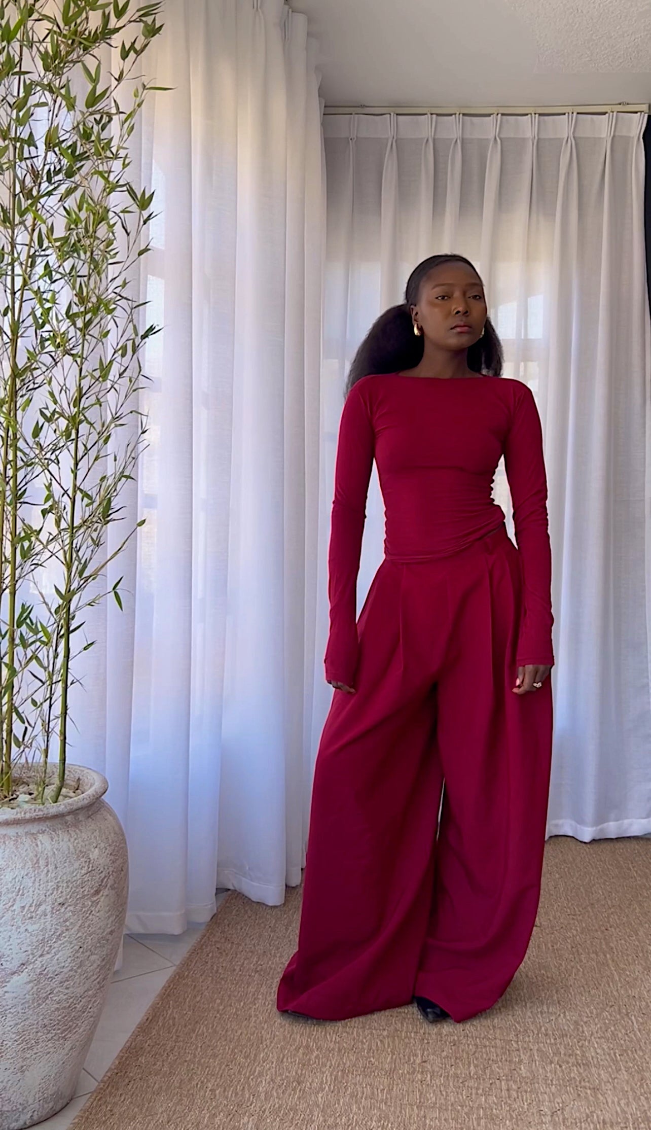 Classic Wine Red Pants