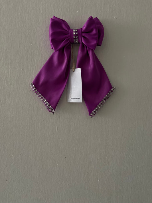 Rose purple hair bow