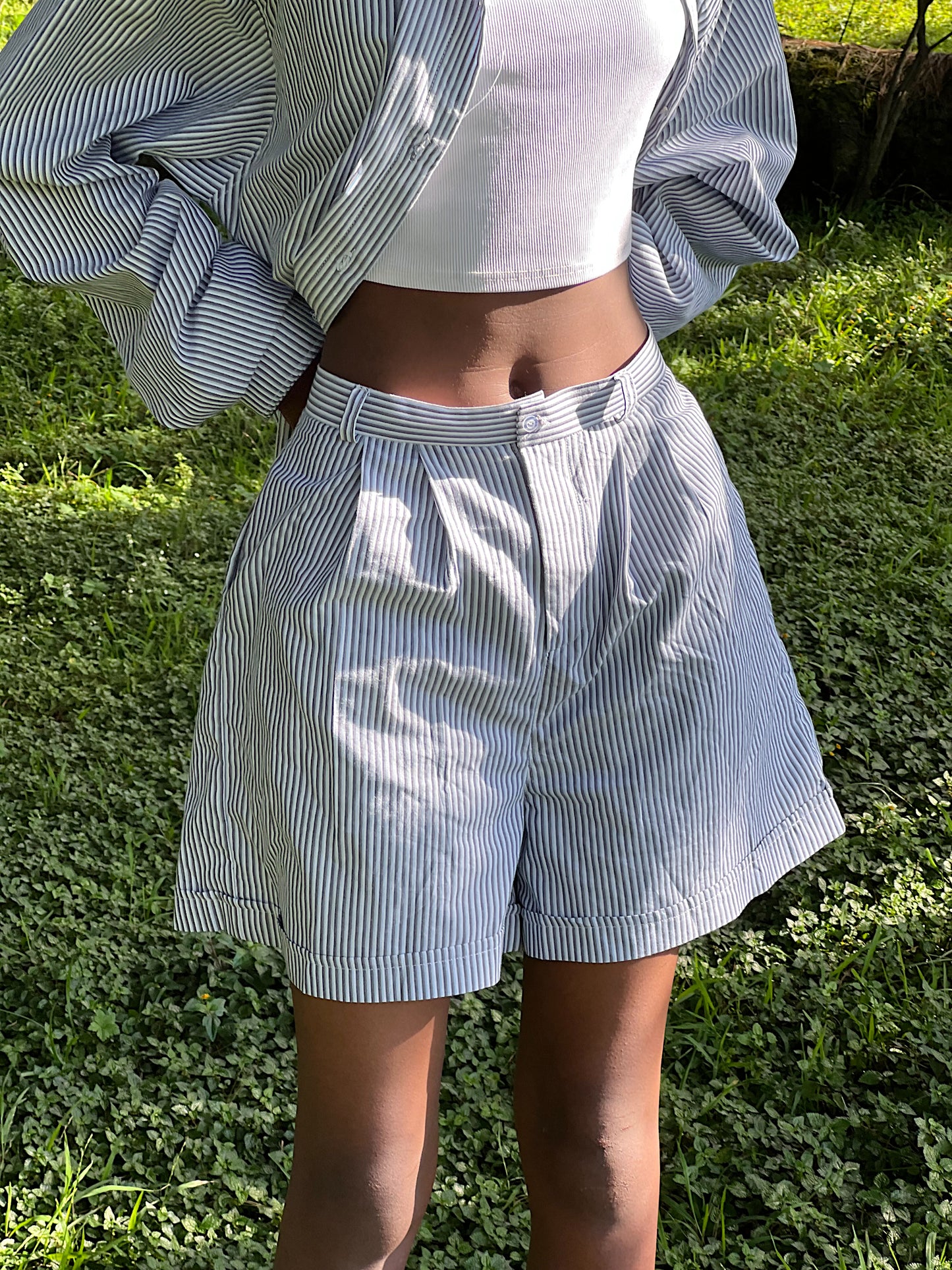 The boyfriend shorts - Stripe