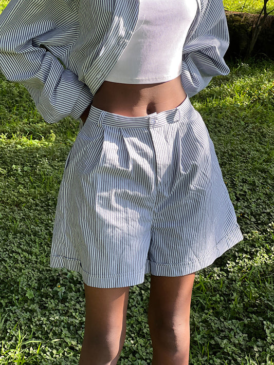 The boyfriend shorts - Stripe