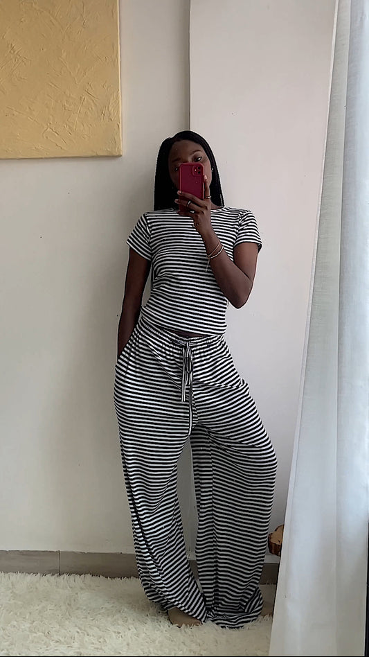 Lounge Stripe Short Sleeved Tshirt