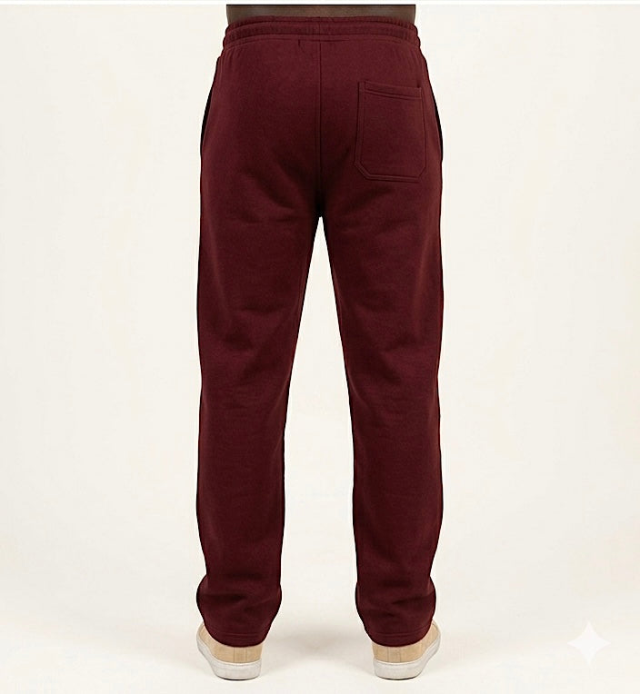 Maroon relaxed track pants