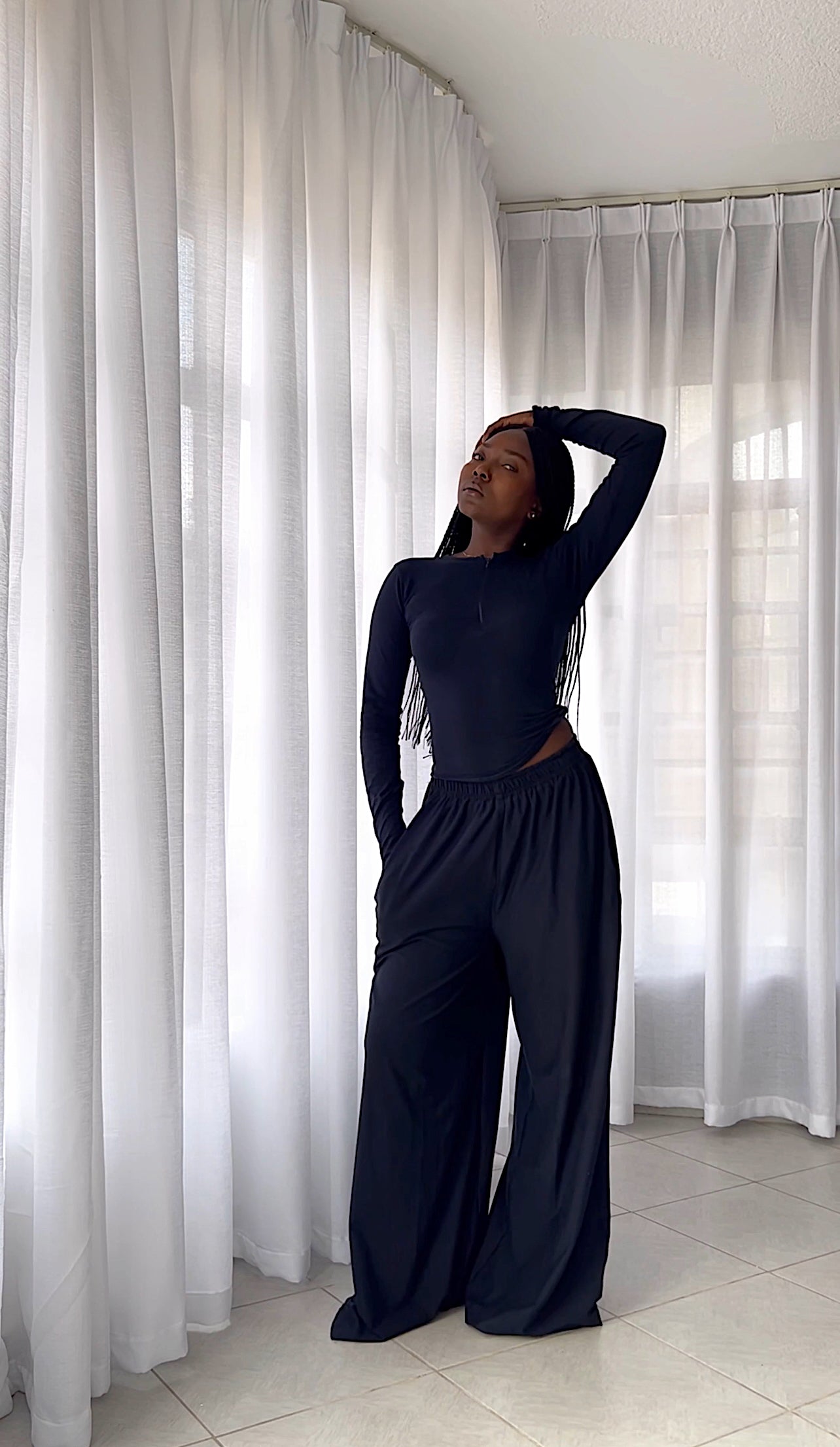 Core comfort zip up top - navy blue