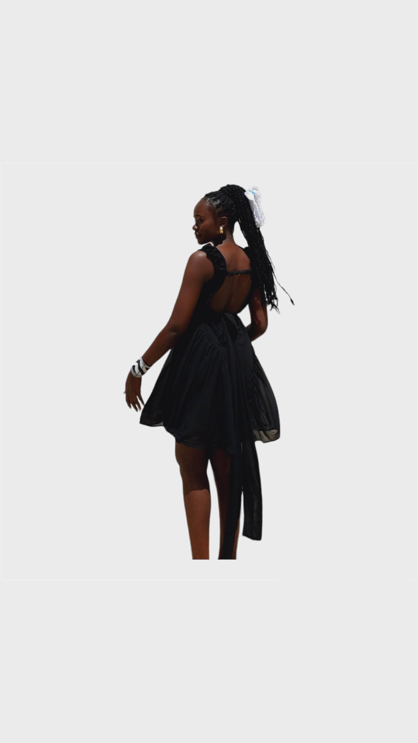 RITA- Rich black mini dress