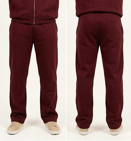 Maroon relaxed track pants