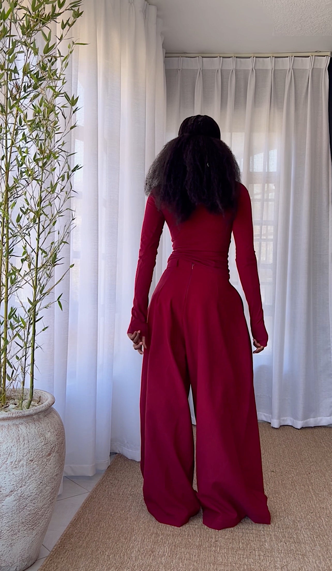 Classic Wine Red Pants