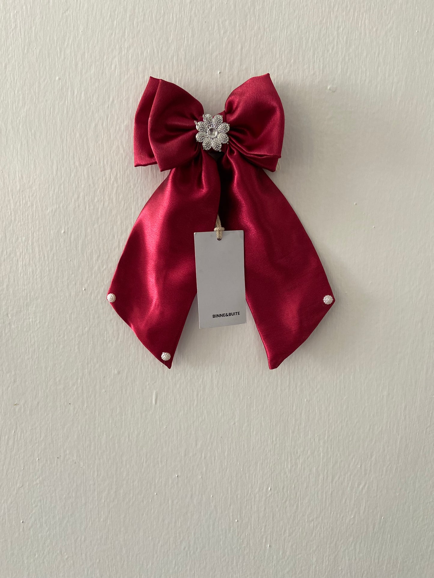 Dark Red Two Ribbon Hair Bow