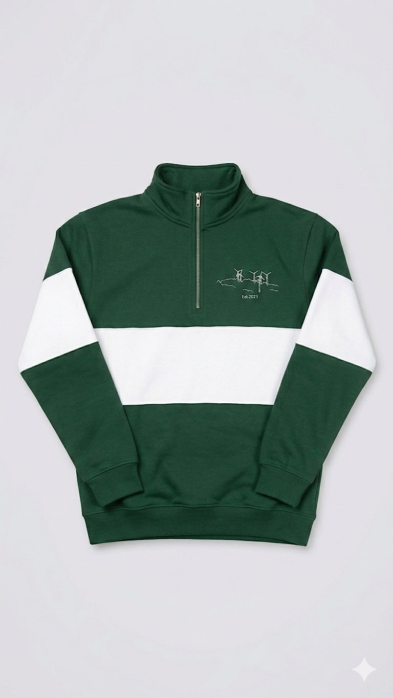 Forest green block sweatshirt