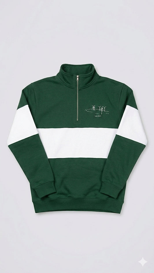 Forest green block sweatshirt