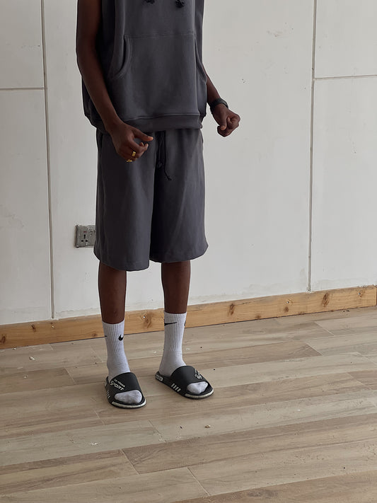 Charcoal Drop Fleece Shorts