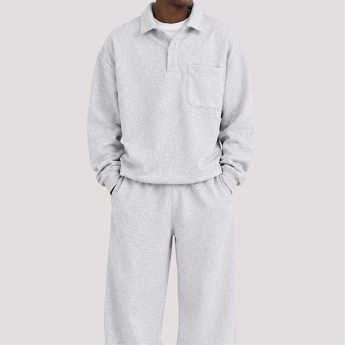 Essential button collar sweatshirt