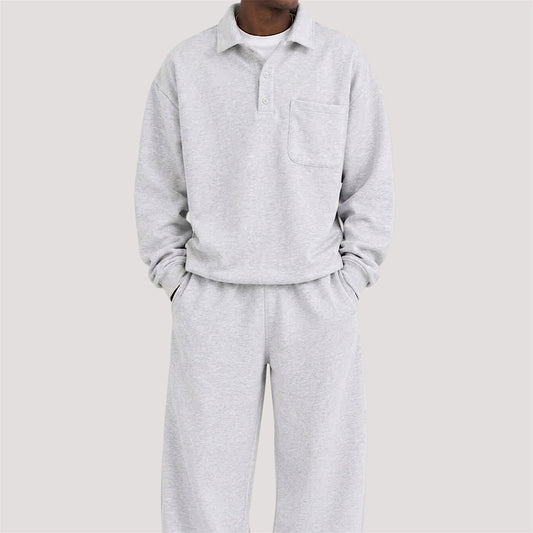 Essential button collar sweatshirt