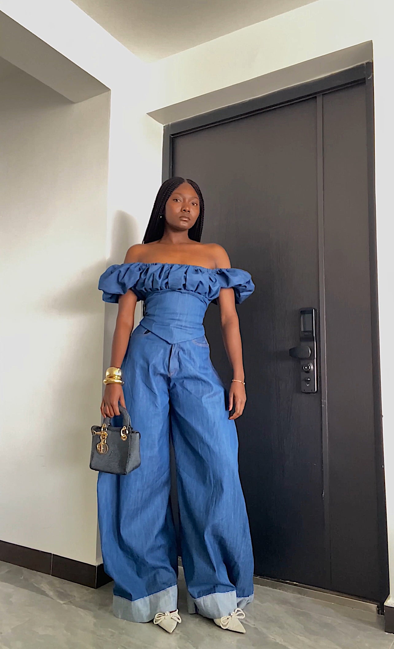 Indigo puff top - Denim