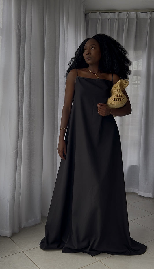 Isla Linen Dress - Black