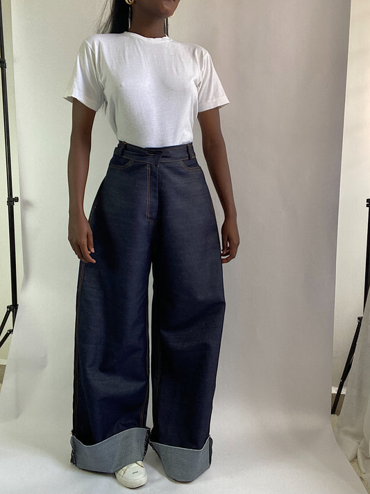 The structure Wide-Leg Denim Pants