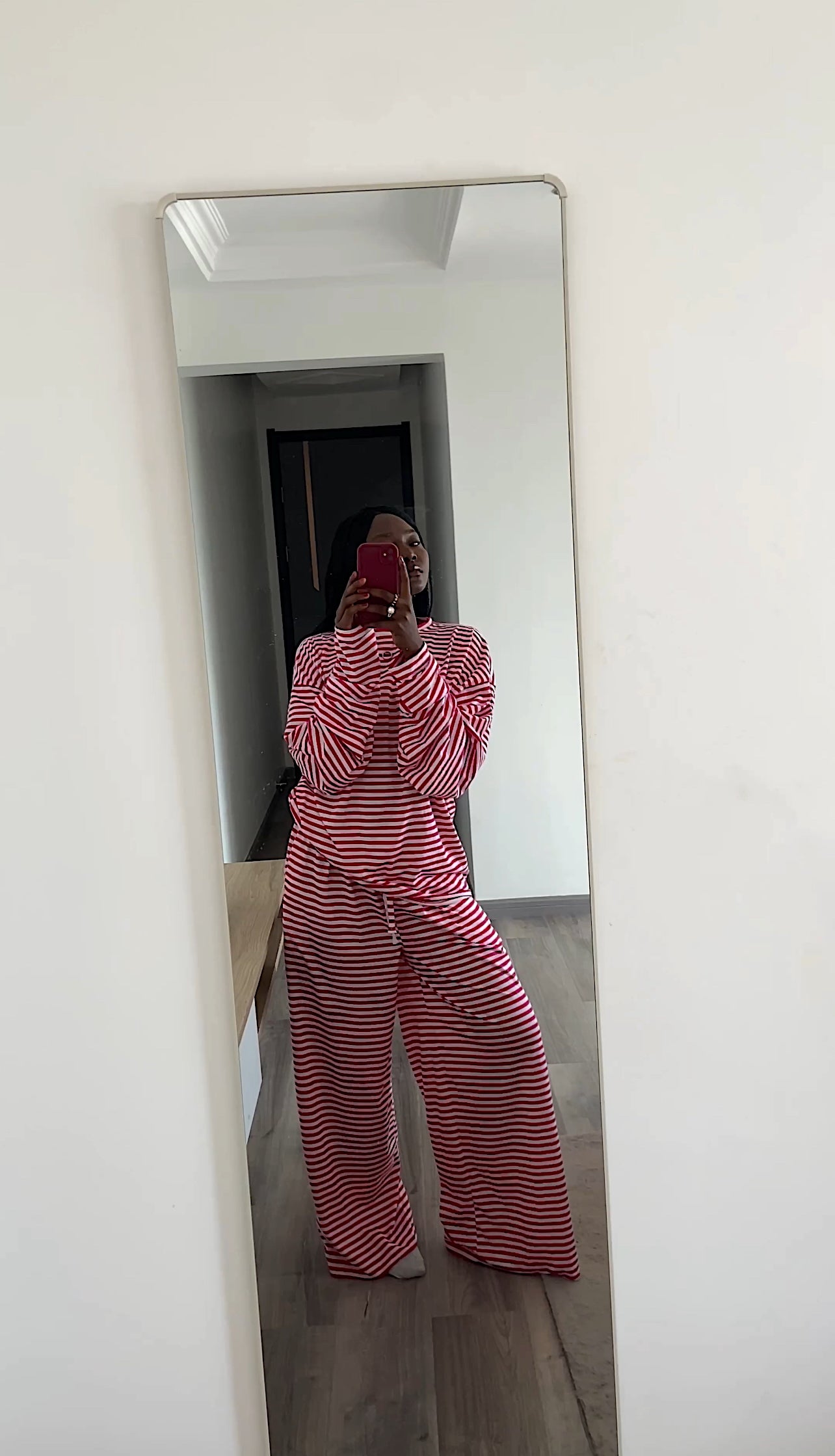 Pink striped loose lounge Tshirt