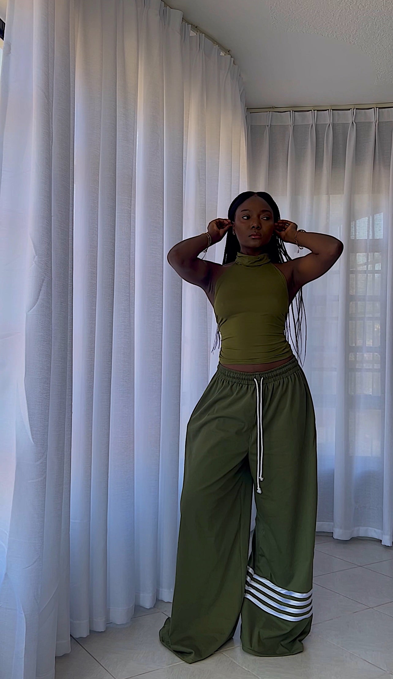 Olive Wide Leg Pants