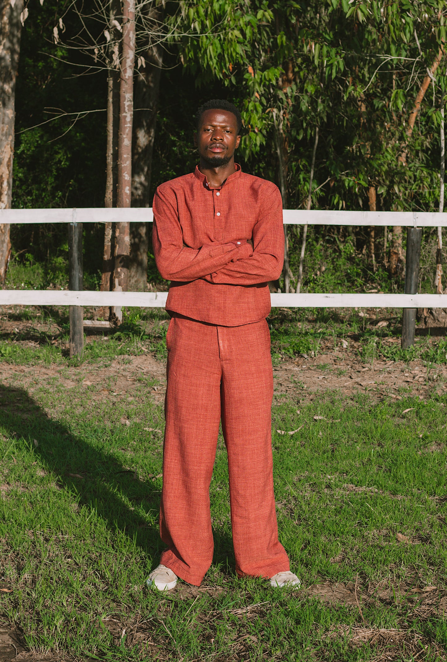 Dust rose linen trousers