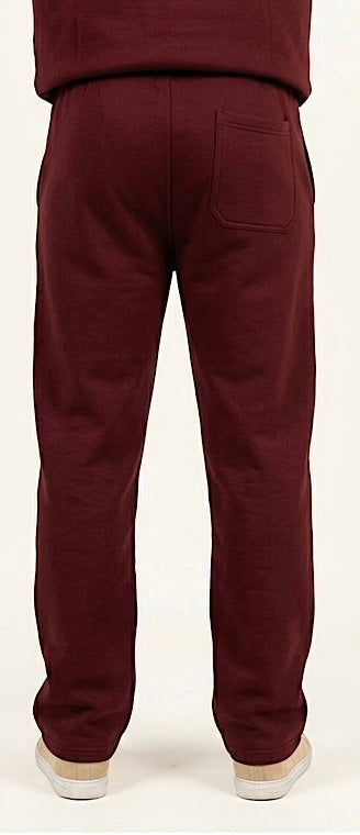 Maroon relaxed track pants