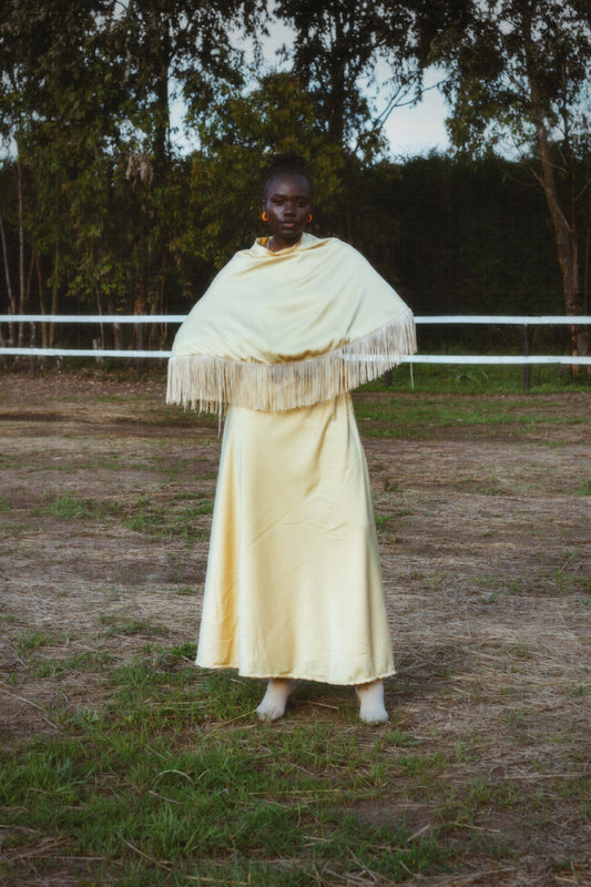 Ivory fringe shawl