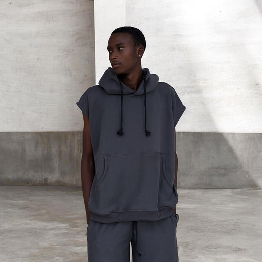 Charcoal Sleeveless Hoodie