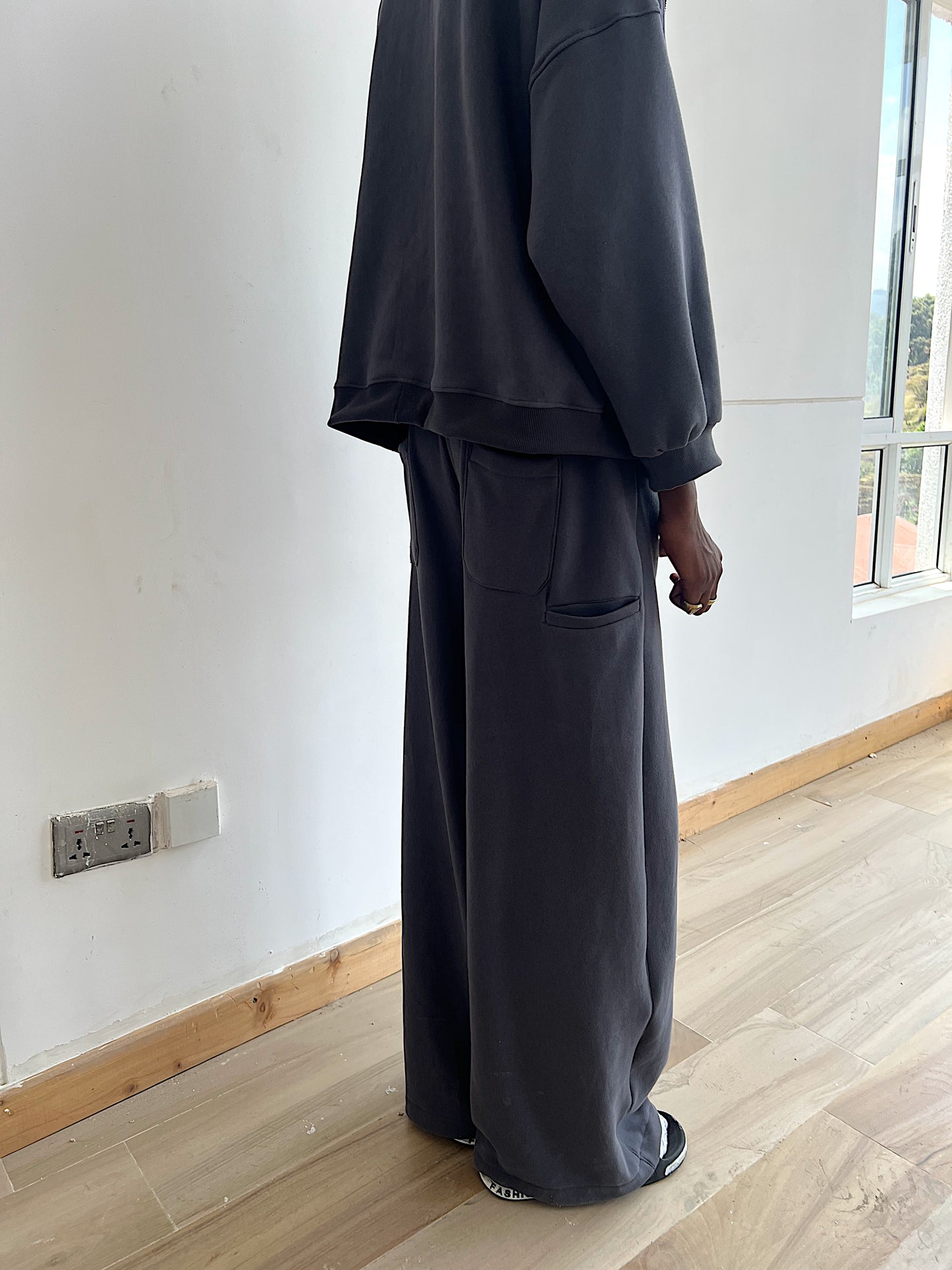 Charcoal wide leg pants