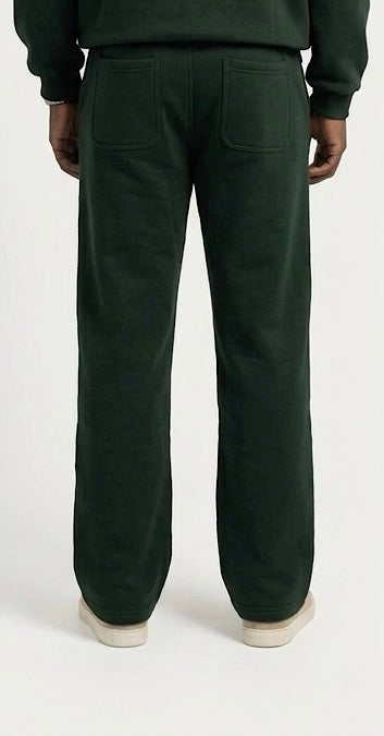 Forest green relaxed track pants