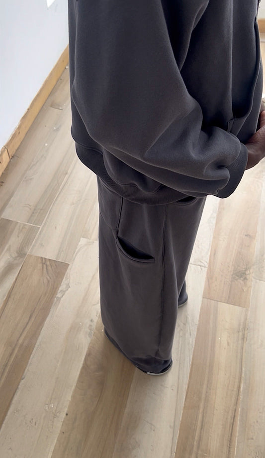 Charcoal wide leg pants