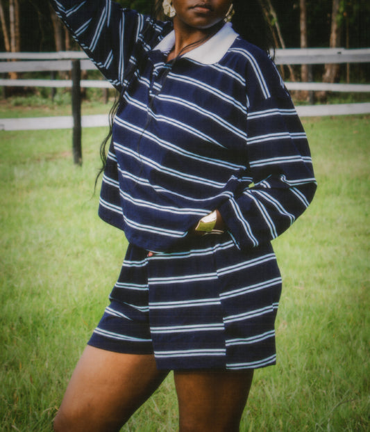 midnight stripe relaxed shorts