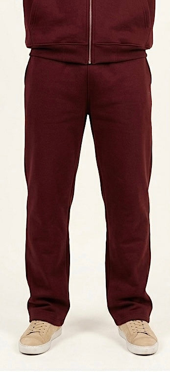Maroon relaxed track pants