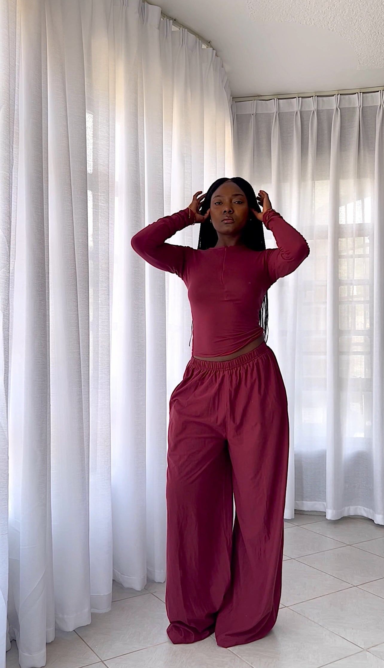 Core comfort lounge pants - maroon
