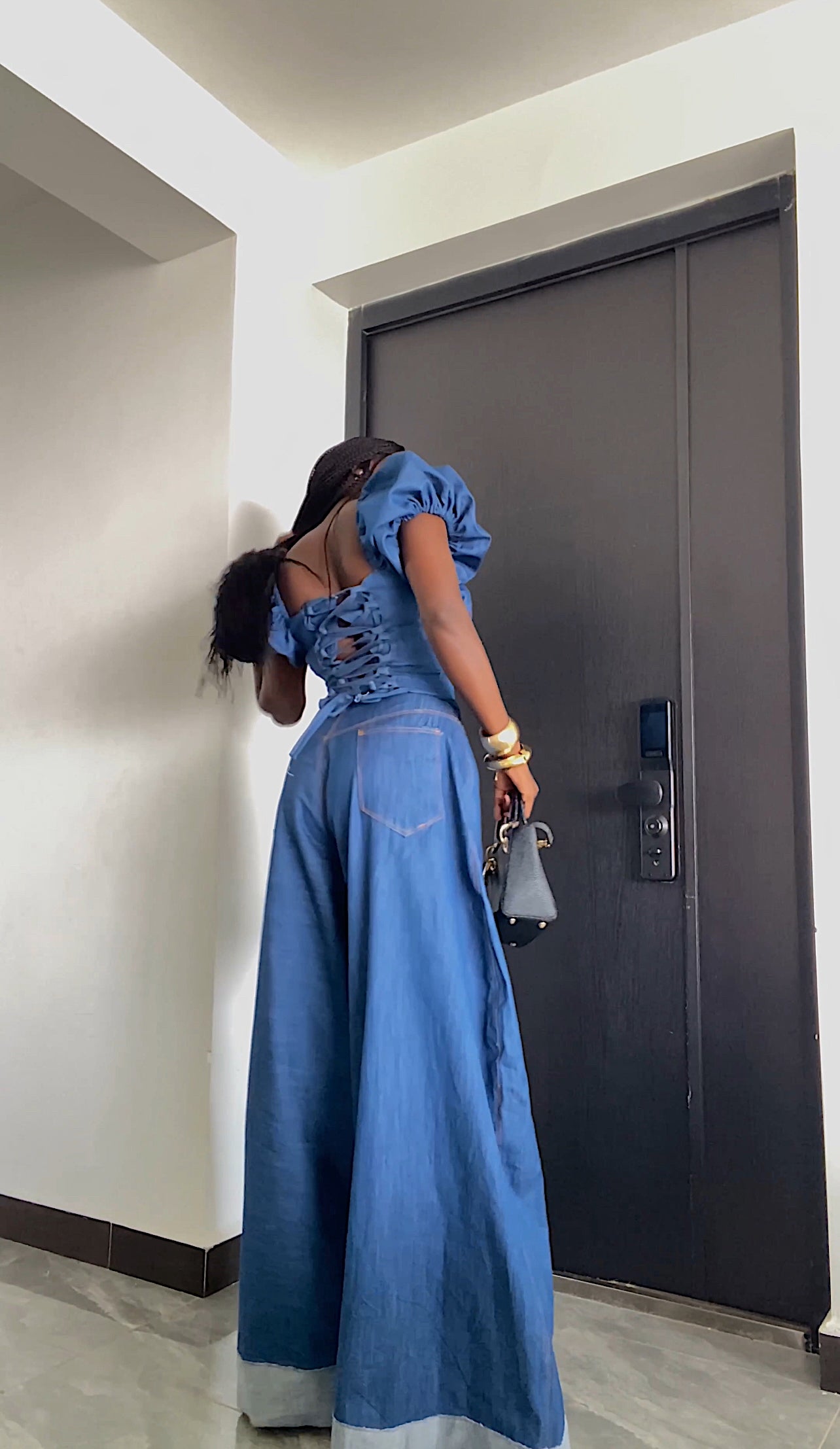 Indigo puff top - Denim