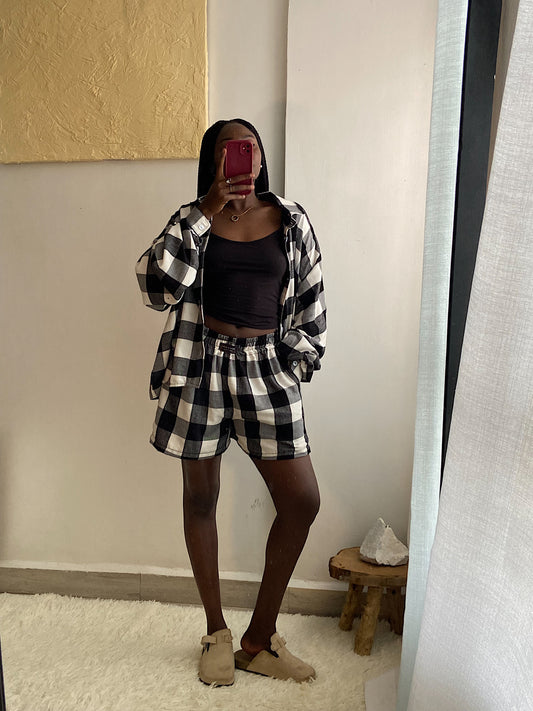 Monochrome Plaid Shorts