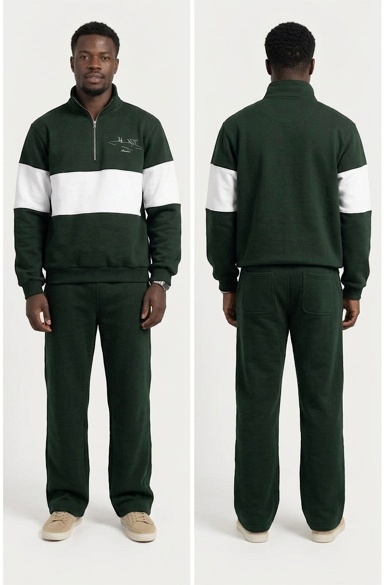 Forest green block sweatshirt