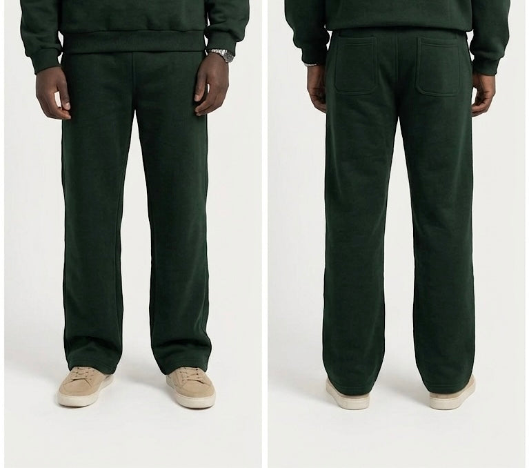 Forest green relaxed track pants